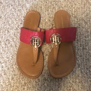 Red Tommy Hilfiger Sandals size 8.5